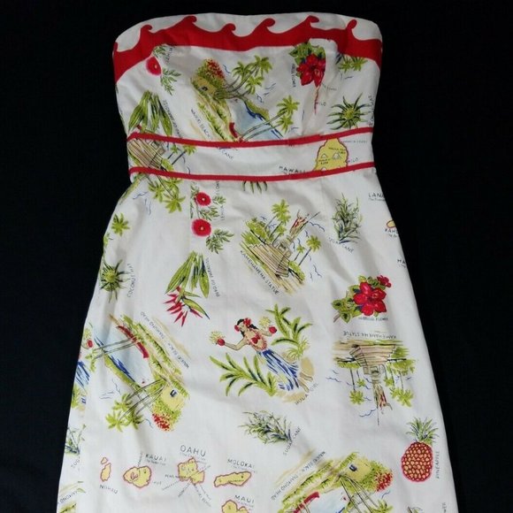 J. Crew Dresses & Skirts - J Crew Strapless Hawaiian Dress Hawaii Waikiki